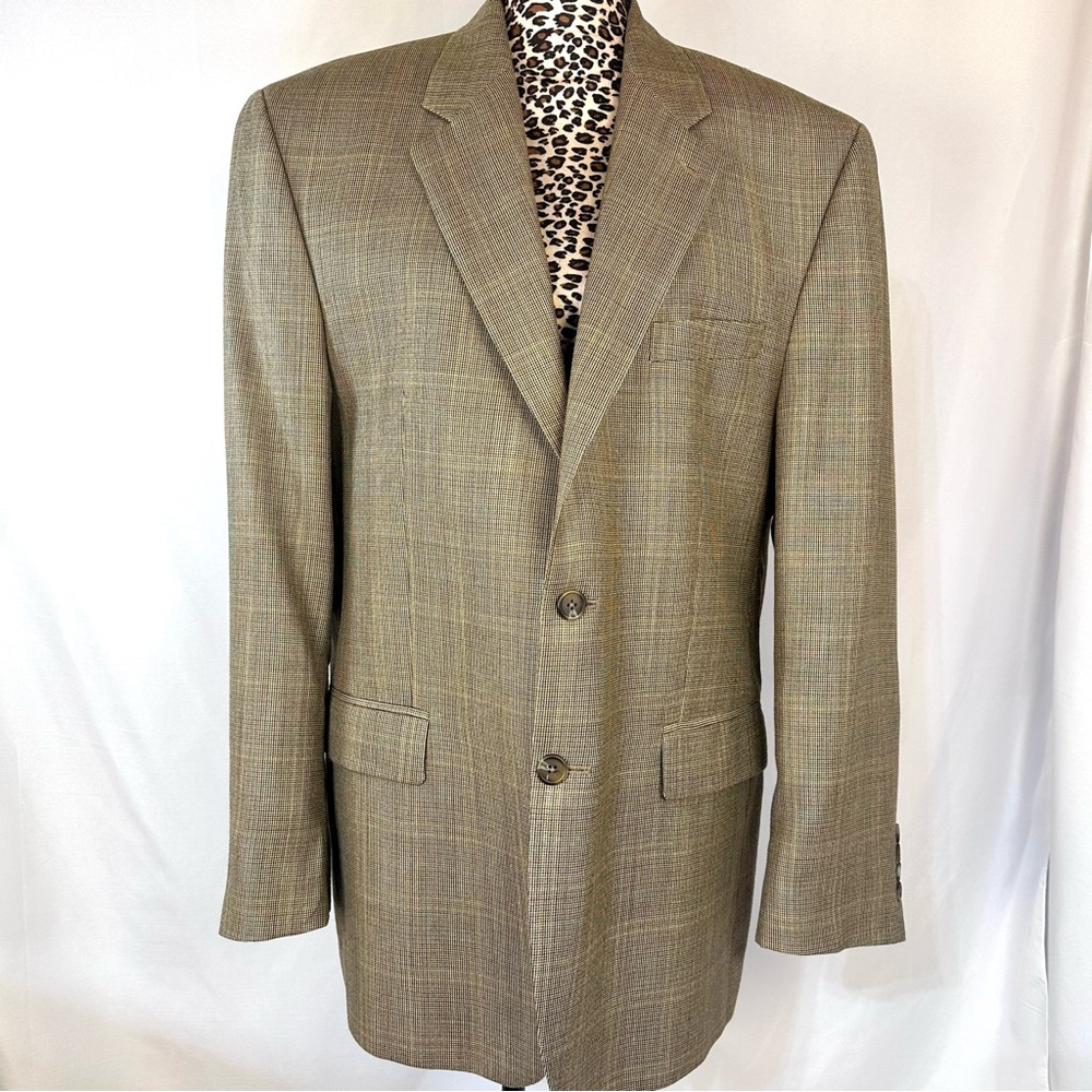 Ralph Lauren Men's Tan Checkered Blazer